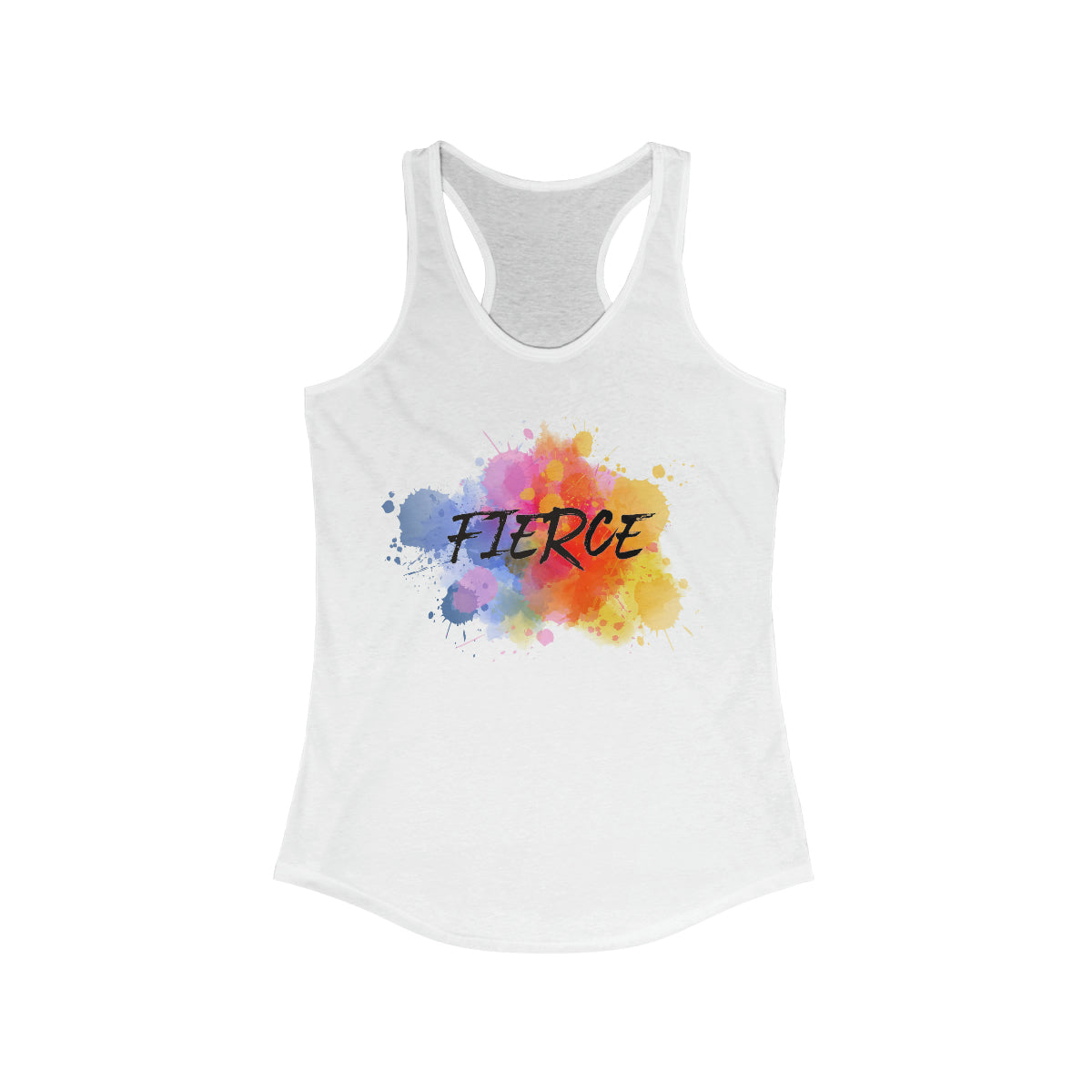 "Fierce" Multicolor Splash - Women's Ideal Racerback Tank - 9 colors