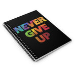 Load image into Gallery viewer, &quot;Never Give Up&quot; Spiral Notebook - Ruled Line

