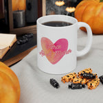 Load image into Gallery viewer, &quot;Fierce As A Mother&quot; Heart 2 White Ceramic Mug 11oz
