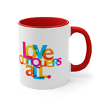 Load image into Gallery viewer, &quot;Love Conquers All&quot; Accent Coffee Mug, 11oz - 5 colors
