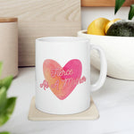 Load image into Gallery viewer, &quot;Fierce As A Mother&quot; Heart 2 White Ceramic Mug 11oz
