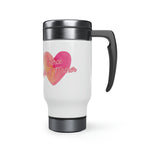 Load image into Gallery viewer, &quot;Fierce As A Mother&quot; Heart 2 Stainless Steel Travel Mug with Handle, 14oz
