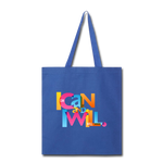 Load image into Gallery viewer, &quot;I Can and I Will&quot; Canvas Tote Bag - royal blue
