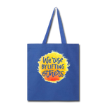 Load image into Gallery viewer, &quot;We Rise By Lifting Others&quot; Canvas Tote Bag - 5 colors - royal blue
