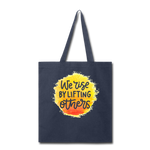 Load image into Gallery viewer, &quot;We Rise By Lifting Others&quot; Canvas Tote Bag - 5 colors - navy
