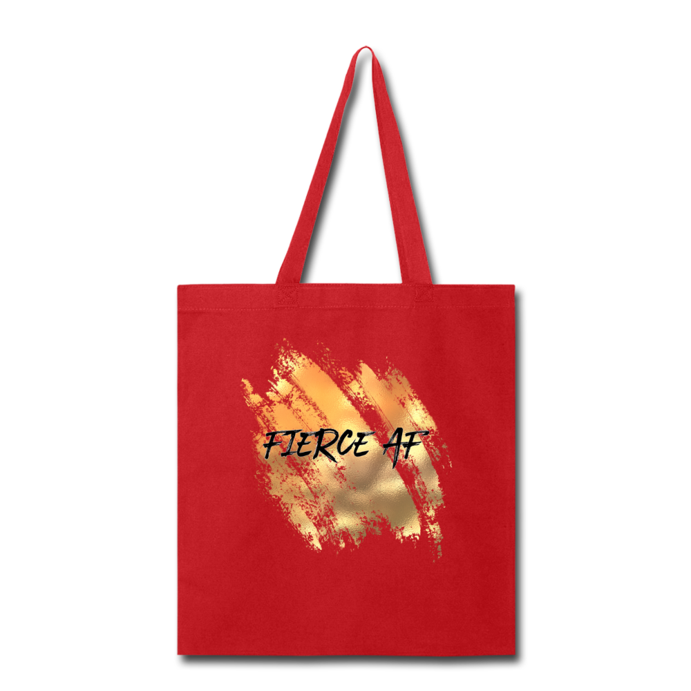 "Fierce AF" Canvas Tote Bag - red