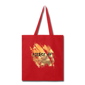 "Fierce AF" Canvas Tote Bag - red