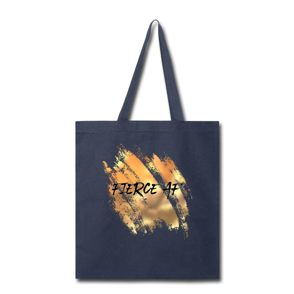 "Fierce AF" Canvas Tote Bag - navy