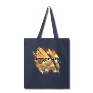 "Fierce AF" Canvas Tote Bag - navy